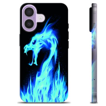 iPhone 17 TPU-deksel - Blå Flamme Drage
