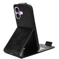 iPhone 17 vertikalt flip-etui med stativ - svart