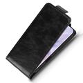iPhone 17 vertikalt flip-etui med stativ - svart