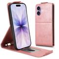 iPhone 17 vertikalt flip-etui med stativ