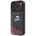 iPhone 18 Pro/17 Pro Karl Lagerfeld Liquid Glitter Karl & Choupette Heads MagSafe-deksel - Burgunderrød
