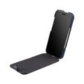 iPhone 18 Pro/17 Pro Melkco magnetisk vertikalt flip-etui – blå