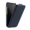 iPhone 18 Pro/17 Pro Melkco magnetisk vertikalt flip-etui – blå