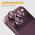 iPhone 18 Pro/18 Pro Max Northjo Glitter-kameraobjektivbeskyttelse - burgunder