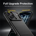 iPhone 18 Pro Børstet TPU-deksel - karbonfiber - svart