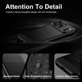 iPhone 18 Pro Børstet TPU-deksel - karbonfiber - svart