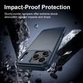 iPhone 18 Pro Børstet TPU-deksel - karbonfiber - blå