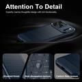 iPhone 18 Pro Børstet TPU-deksel - karbonfiber - blå