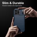iPhone 18 Pro Børstet TPU-deksel - karbonfiber - blå