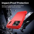 iPhone 18 Pro børstet TPU-deksel - karbonfiber - rød