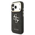 iPhone 18 Pro Guess 4G Metal Logo Gold Frame-deksel - svart