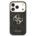 iPhone 18 Pro Guess 4G Metal Logo Gold Frame-deksel - svart