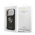 iPhone 18 Pro Guess 4G Metal Logo Gold Frame-deksel - svart