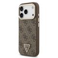 iPhone 18 Pro Guess 4G Strass Triangle Logo Gold Frame MagSafe-deksel - brun