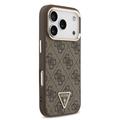 iPhone 18 Pro Guess 4G Strass Triangle Logo Gold Frame MagSafe-deksel - brun