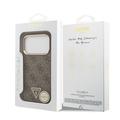 iPhone 18 Pro Guess 4G Strass Triangle Logo Gold Frame MagSafe-deksel - brun