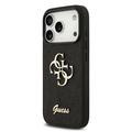 iPhone 18 Pro Guess Fixed Glitter 4G Metal Logo Deksel - Svart