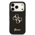 iPhone 18 Pro Guess Fixed Glitter 4G Metal Logo Deksel - Svart