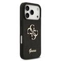 iPhone 18 Pro Guess Fixed Glitter 4G Metal Logo Deksel - Svart