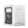 iPhone 18 Pro Guess Fixed Glitter 4G Metal Logo Deksel - Svart