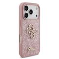 iPhone 18 Pro Guess Fixed Glitter 4G Metal Logo Deksel - Rosa