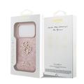 iPhone 18 Pro Guess Fixed Glitter 4G Metal Logo Deksel - Rosa