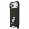 iPhone 18 Pro Karl Lagerfeld Saffiano Crossbody Metal Karl & Choupette Deksel - Svart