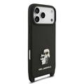 iPhone 18 Pro Karl Lagerfeld Saffiano Crossbody Metal Karl & Choupette Deksel - Svart