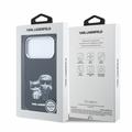 iPhone 18 Pro Karl Lagerfeld Semi Wrap Smooth Sketch Bodies MagSafe-deksel - svart