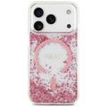 iPhone 18 Pro Max/17 Pro Max Guess Resin Bottom Glitter MagSafe-deksel - rosa