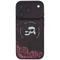 iPhone 18 Pro Max/17 Pro Max Karl Lagerfeld Liquid Glitter Karl & Choupette Heads MagSafe-deksel - Burgunderrød