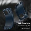 iPhone 18 Pro Max Børstet TPU-deksel - karbonfiber - blå