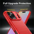 iPhone 18 Pro Max børstet TPU-deksel - karbonfiber - rød