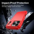 iPhone 18 Pro Max børstet TPU-deksel - karbonfiber - rød
