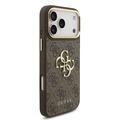 iPhone 18 Pro Max Guess 4G Metal Logo Gold Frame-deksel - brun