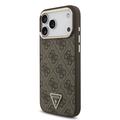 iPhone 18 Pro Max Guess 4G Strass Triangle Logo Gold Frame MagSafe-deksel - brun