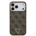 iPhone 18 Pro Max Guess 4G Strass Triangle Logo Gold Frame MagSafe-deksel - brun