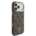 iPhone 18 Pro Max Guess 4G Strass Triangle Logo Gold Frame MagSafe-deksel - brun