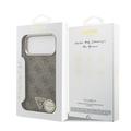 iPhone 18 Pro Max Guess 4G Strass Triangle Logo Gold Frame MagSafe-deksel - brun