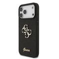 iPhone 18 Pro Max Guess Fixed Glitter 4G Metal Logo Deksel - Svart