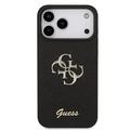 iPhone 18 Pro Max Guess Fixed Glitter 4G Metal Logo Deksel - Svart