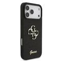 iPhone 18 Pro Max Guess Fixed Glitter 4G Metal Logo Deksel - Svart