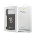 iPhone 18 Pro Max Guess Fixed Glitter 4G Metal Logo Deksel - Svart