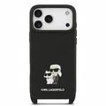 iPhone 18 Pro Max Karl Lagerfeld Saffiano Crossbody Metal Karl & Choupette Deksel - Svart