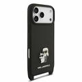 iPhone 18 Pro Max Karl Lagerfeld Saffiano Crossbody Metal Karl & Choupette Deksel - Svart
