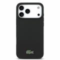 iPhone 18 Pro Max Lacoste Iconic Petit Pique Metal Logo-deksel - MagSafe-kompatibel - Svart