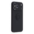 iPhone 18 Pro Max Flytende silikon-deksel med ringholder og håndleddsstropp