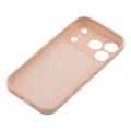 iPhone 18 Pro Max Flytende silikon-deksel med ringholder og håndleddsstropp - rosa