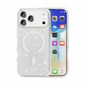 iPhone 18 Pro Max Stylish Glitter Series Hybrid-deksel - MagSafe-kompatibel - Hvit