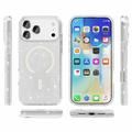 iPhone 18 Pro Max Stylish Glitter Series Hybrid-deksel - MagSafe-kompatibel - Hvit